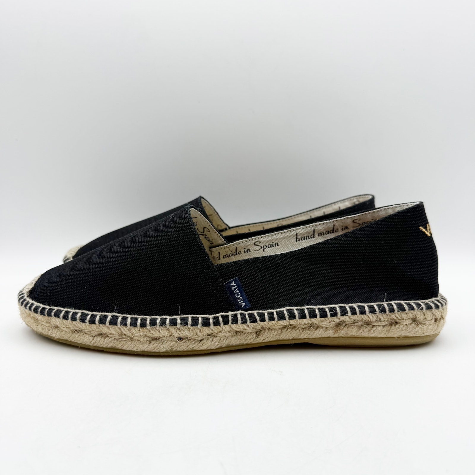 Viscata Mens Sitges Espadrille Flats Eu 42 Us 9 Black Slip On Nib — image 8 of 8